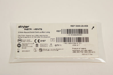 5300-20-509 ~ Stryker 3.0mm Round Solid Carbide Bur Long (x)
